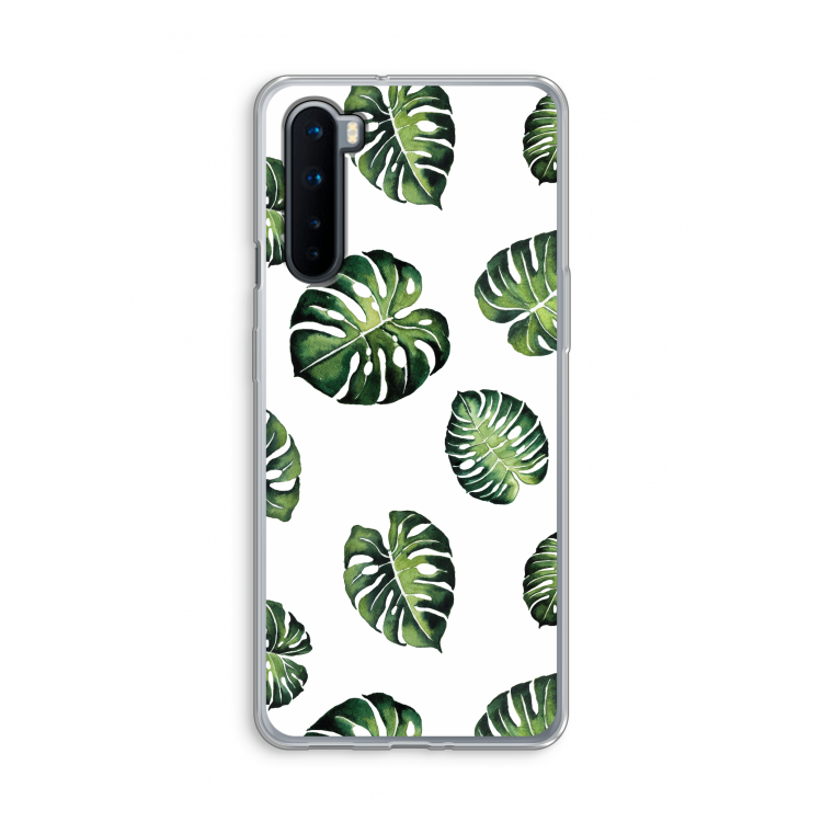 Tropische bladeren: OnePlus Nord Transparant Hoesje