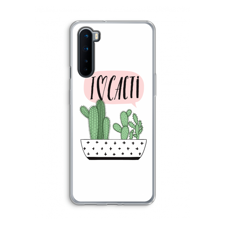 I love cacti: OnePlus Nord Transparant Hoesje