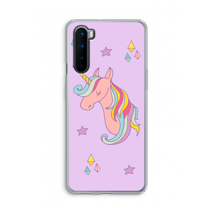 Roze eenhoorn: OnePlus Nord Transparant Hoesje