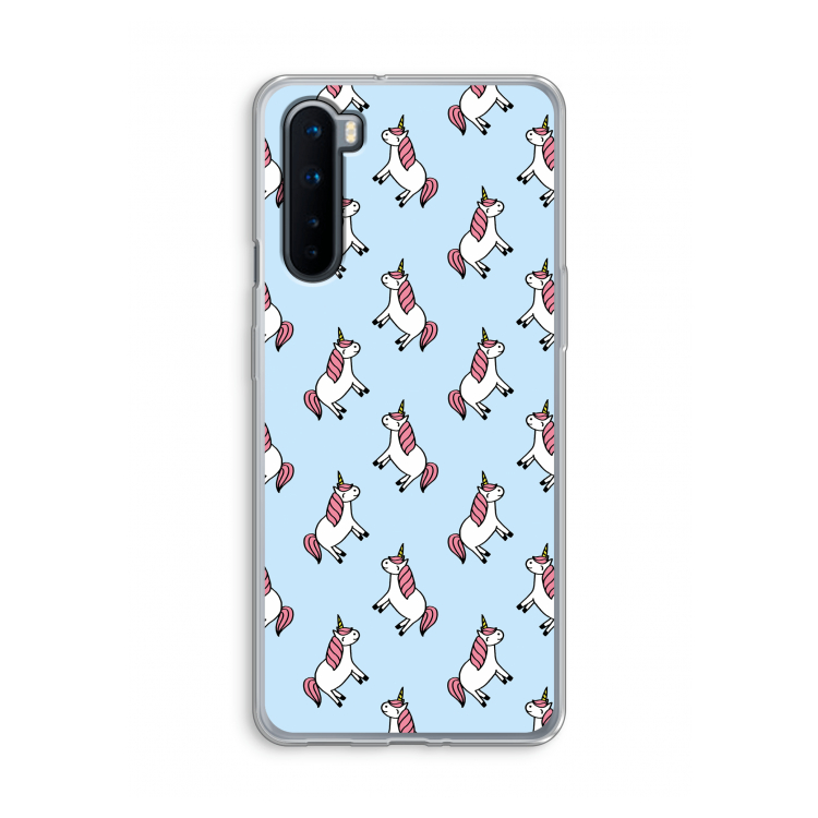 Eenhoorns overal: OnePlus Nord Transparant Hoesje
