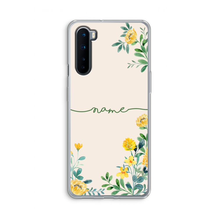 Gele bloemen: OnePlus Nord Transparant Hoesje
