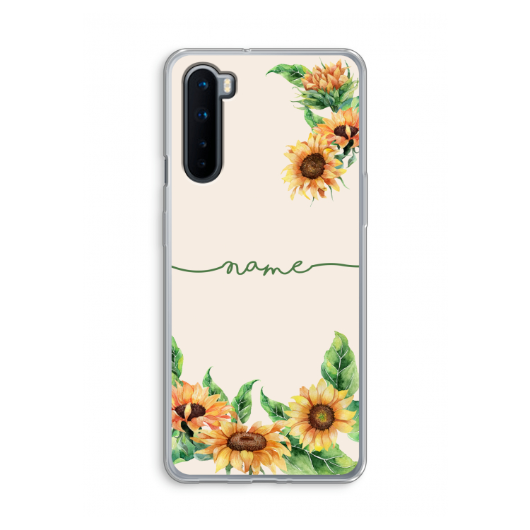 Zonnebloemen: OnePlus Nord Transparant Hoesje