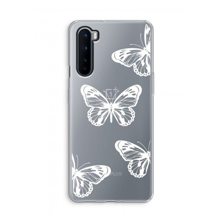 White butterfly: OnePlus Nord Transparant Hoesje