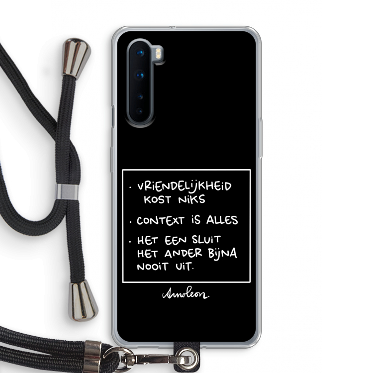 Mijn Motto's: OnePlus Nord Transparant Hoesje met koord
