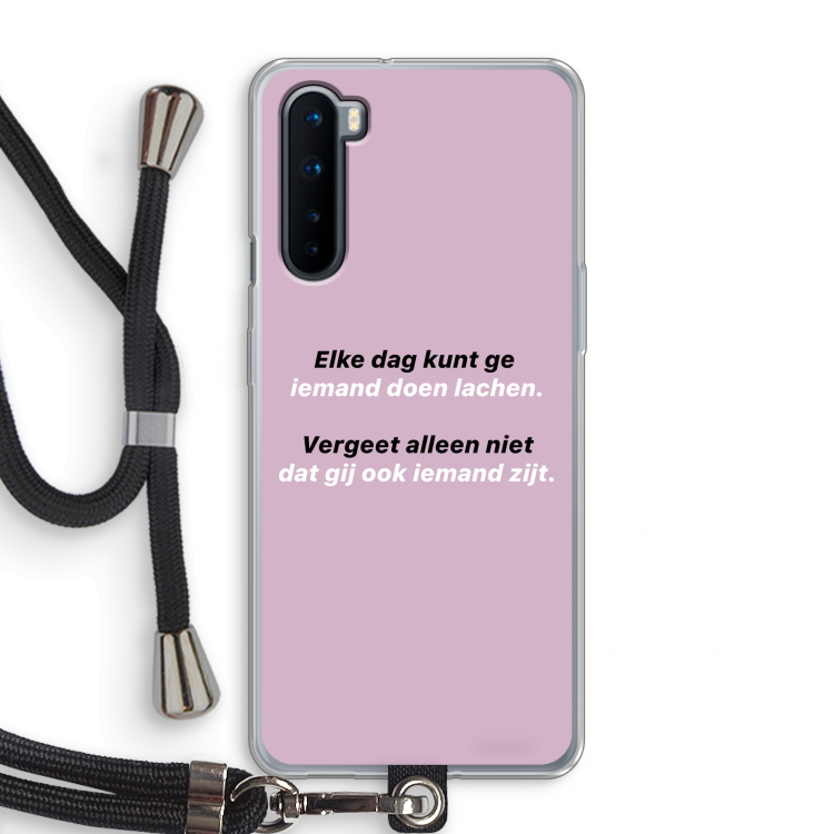 gij zijt ook iemand: OnePlus Nord Transparant Hoesje met koord