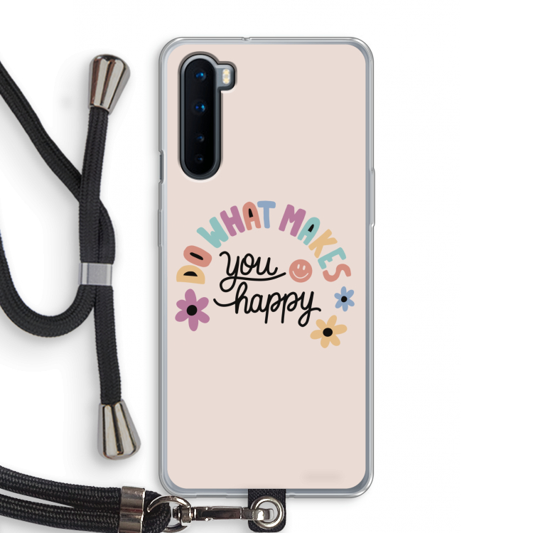 Happy days: OnePlus Nord Transparant Hoesje met koord