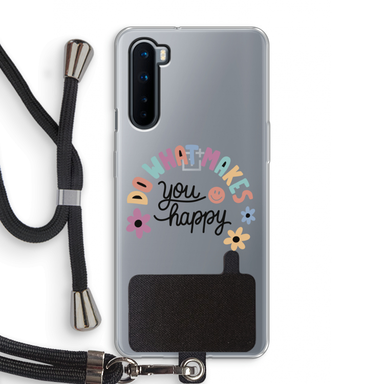Happy days: OnePlus Nord Transparant Hoesje met koord