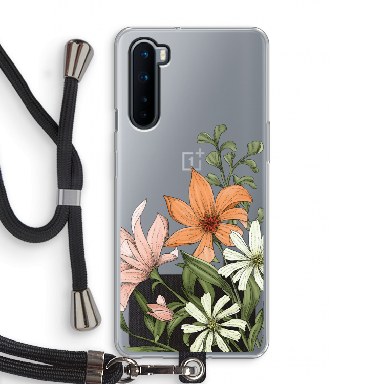 Floral bouquet: OnePlus Nord Transparant Hoesje met koord