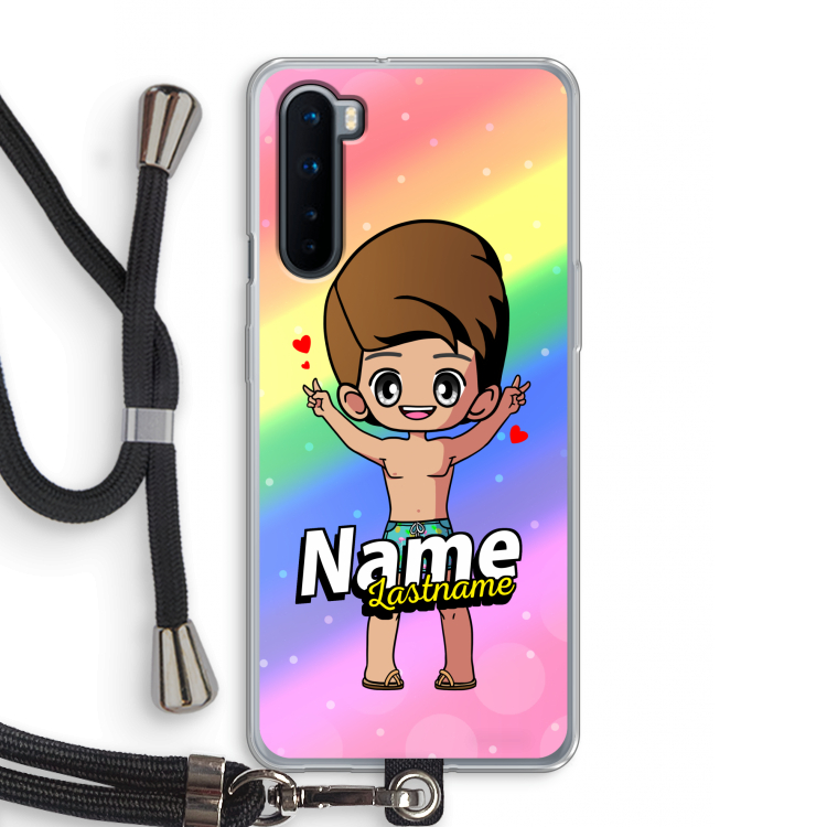 Chibi Maker man: OnePlus Nord Transparant Hoesje met koord