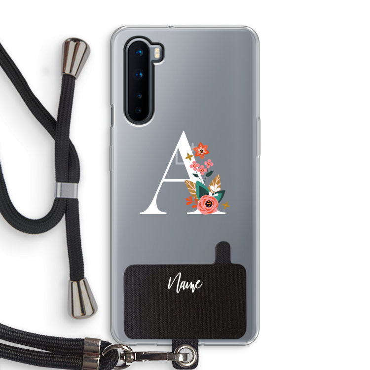 Pink Bouquet: OnePlus Nord Transparant Hoesje met koord