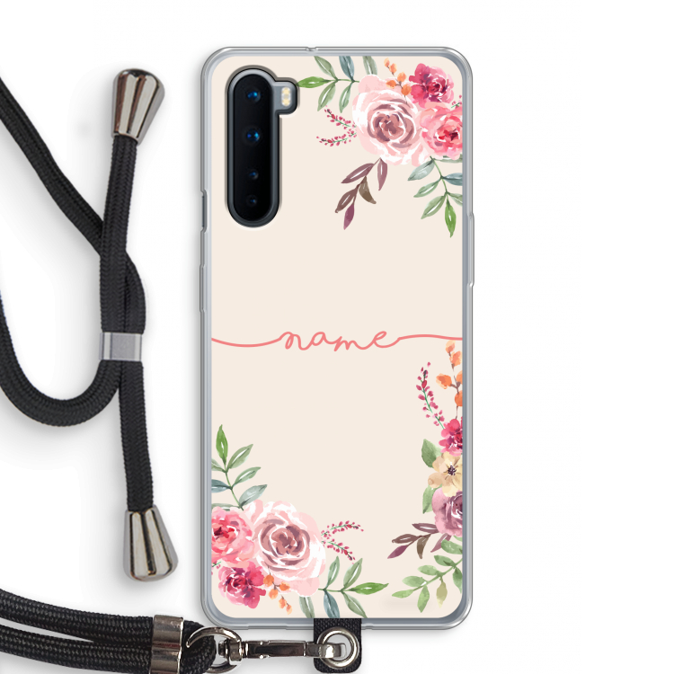 Rozen: OnePlus Nord Transparant Hoesje met koord