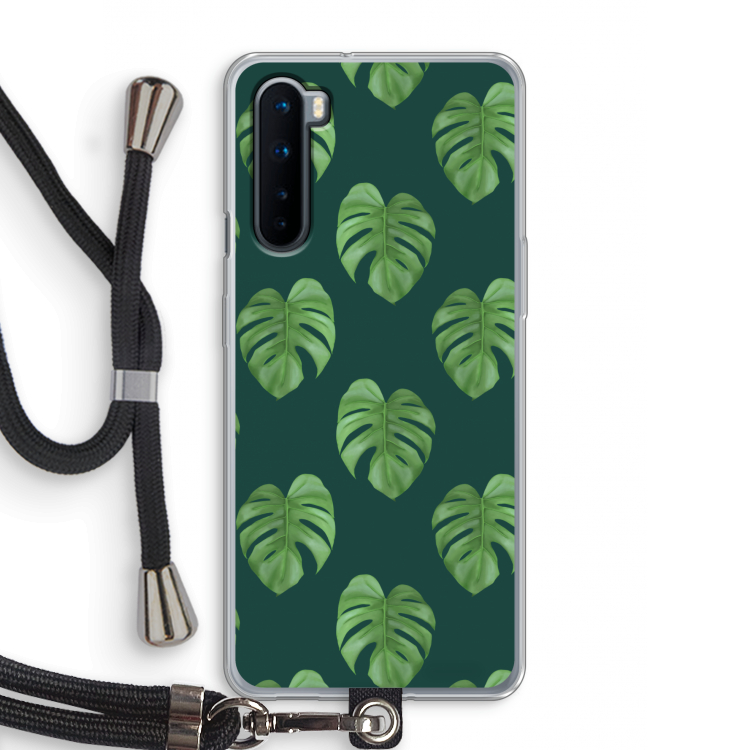 Monstera leaves: OnePlus Nord Transparant Hoesje met koord