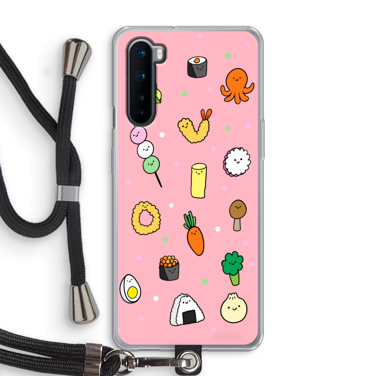 Happy bento friends: OnePlus Nord Transparant Hoesje met koord