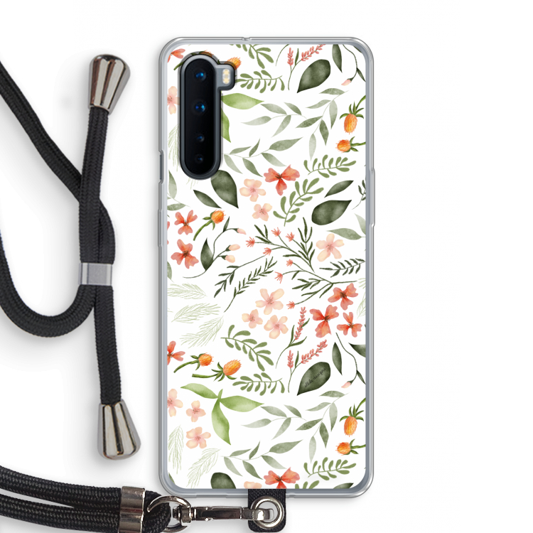 Sweet little flowers: OnePlus Nord Transparant Hoesje met koord