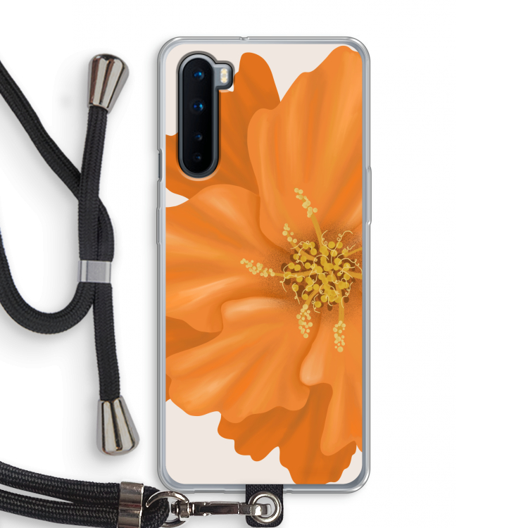 Orange Ellila flower: OnePlus Nord Transparant Hoesje met koord