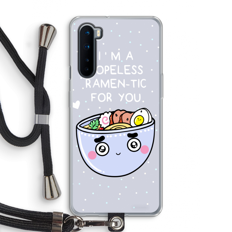 I'm A Hopeless Ramen-Tic For You: OnePlus Nord Transparant Hoesje met koord