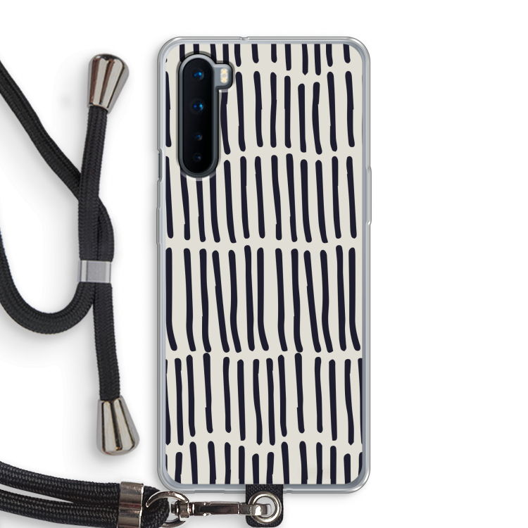 Moroccan stripes: OnePlus Nord Transparant Hoesje met koord