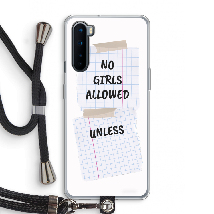 No Girls Allowed Unless: OnePlus Nord Transparant Hoesje met koord