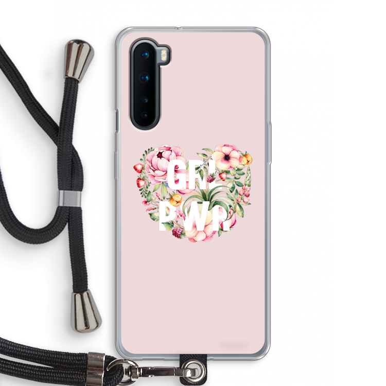 GRL PWR Flower: OnePlus Nord Transparant Hoesje met koord