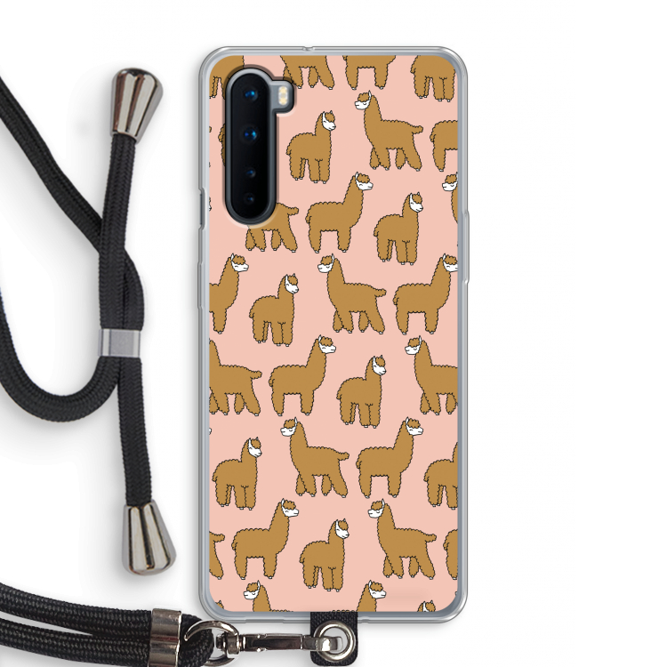 Alpacas: OnePlus Nord Transparant Hoesje met koord