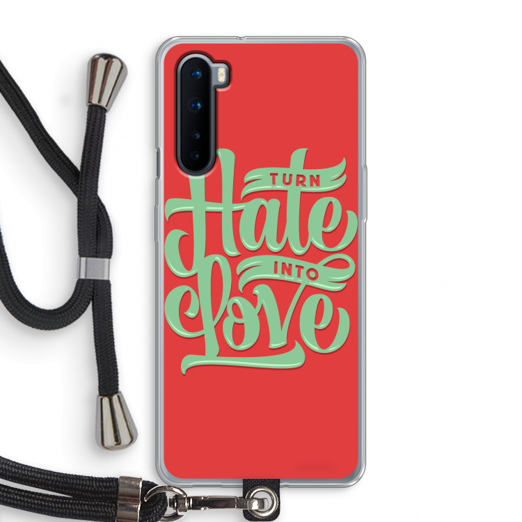 Turn hate into love: OnePlus Nord Transparant Hoesje met koord