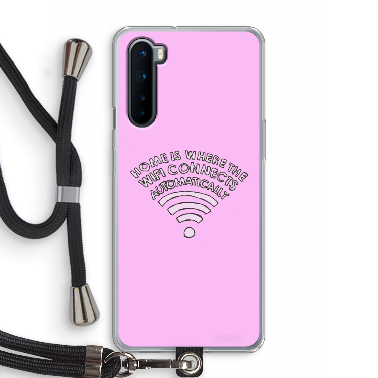 Home Is Where The Wifi Is: OnePlus Nord Transparant Hoesje met koord