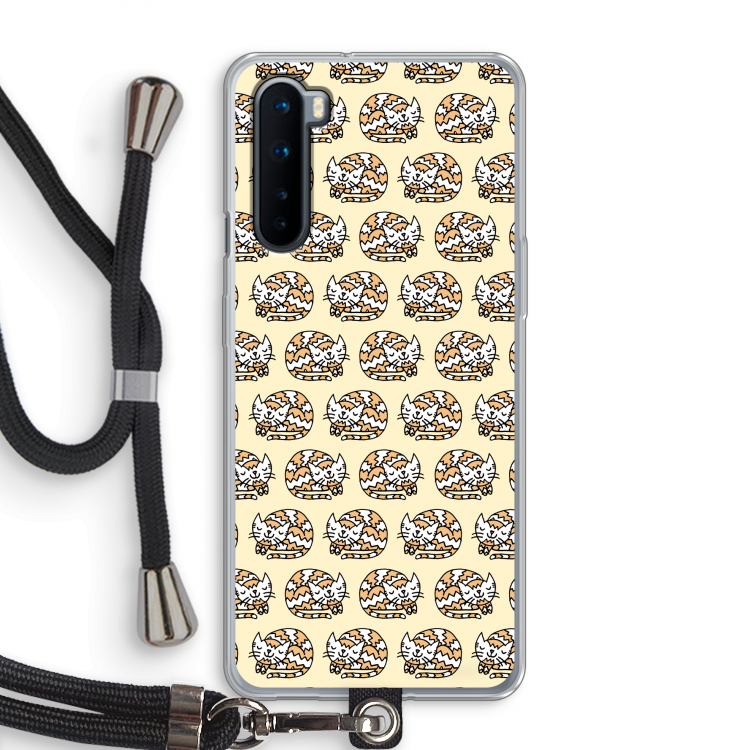Slapende poes: OnePlus Nord Transparant Hoesje met koord