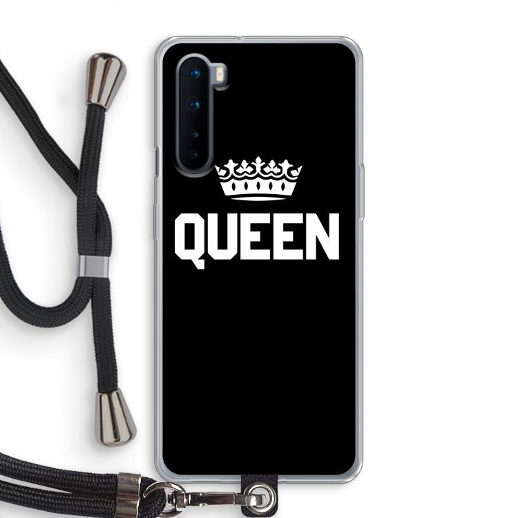Queen zwart: OnePlus Nord Transparant Hoesje met koord