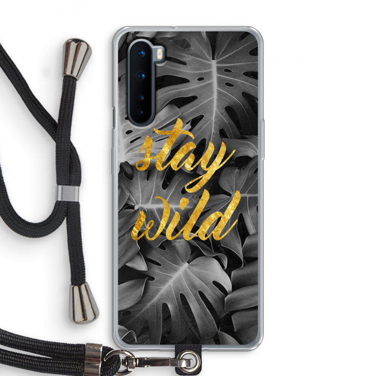 Stay wild: OnePlus Nord Transparant Hoesje met koord