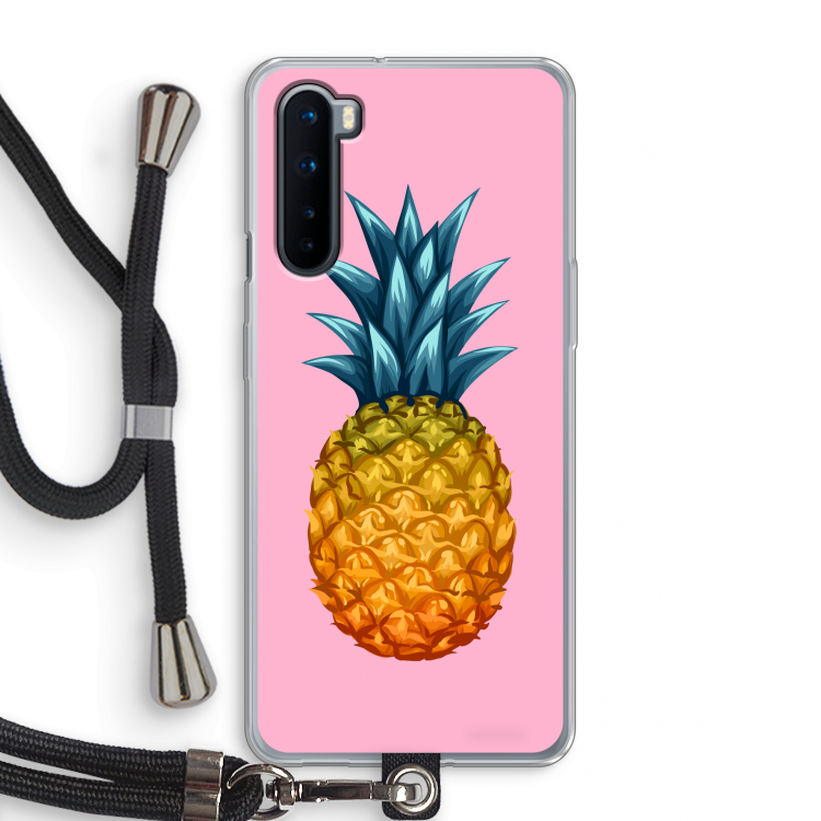 Grote ananas: OnePlus Nord Transparant Hoesje met koord