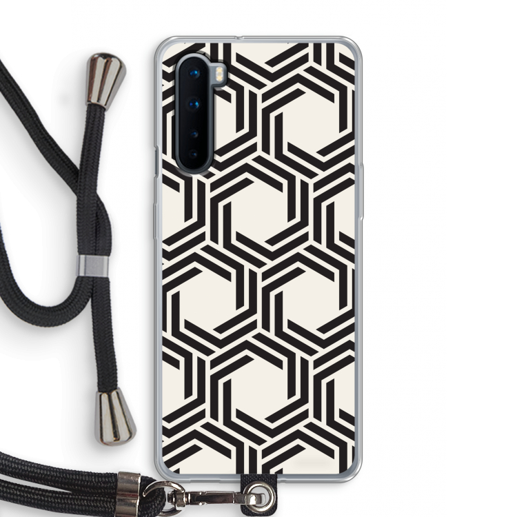 Geometrisch patroon: OnePlus Nord Transparant Hoesje met koord