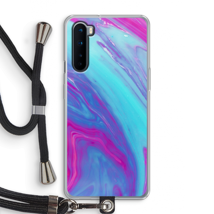 Zweverige regenboog: OnePlus Nord Transparant Hoesje met koord