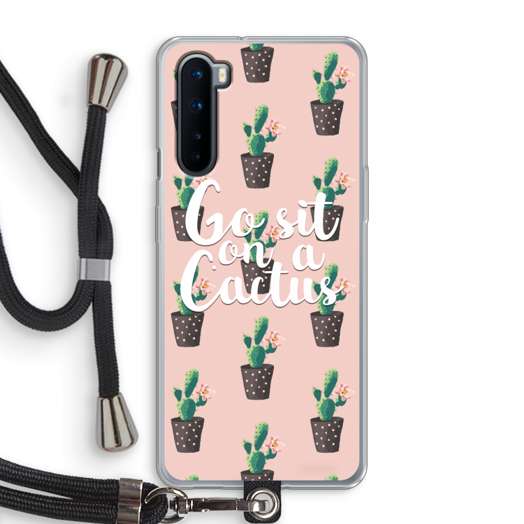 Cactus quote: OnePlus Nord Transparant Hoesje met koord