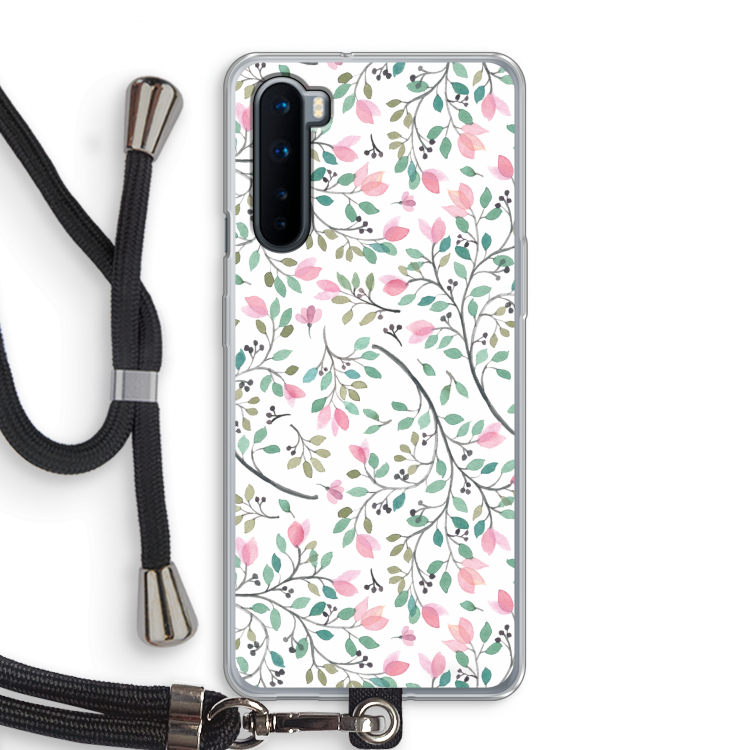 Sierlijke bloemen: OnePlus Nord Transparant Hoesje met koord