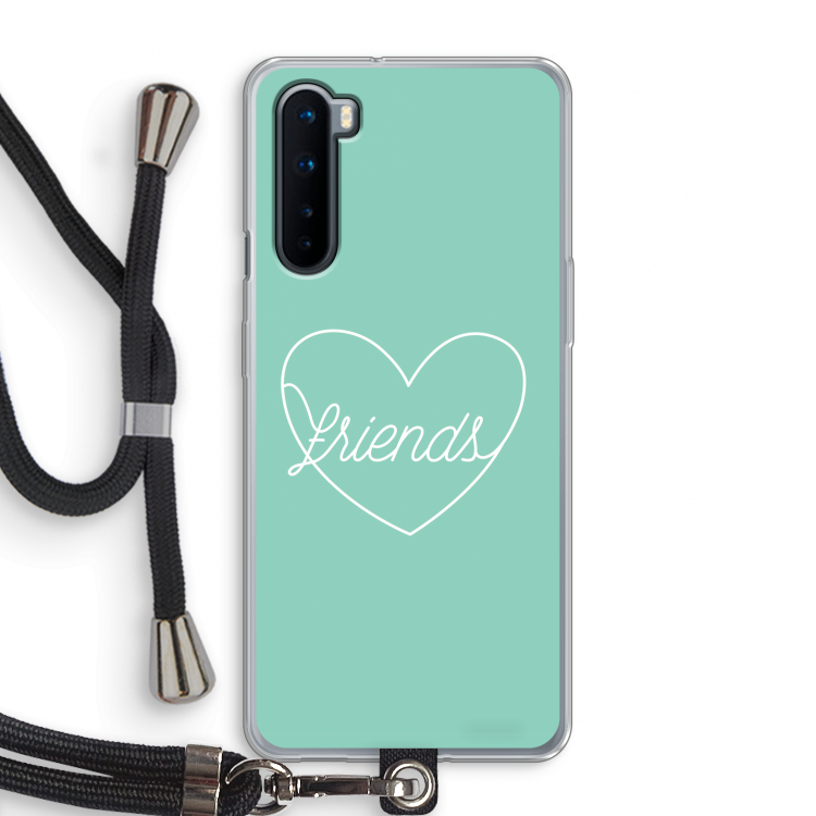 Friends heart pastel: OnePlus Nord Transparant Hoesje met koord