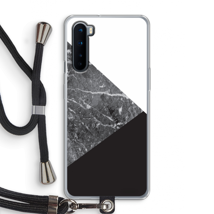 Combinatie marmer: OnePlus Nord Transparant Hoesje met koord