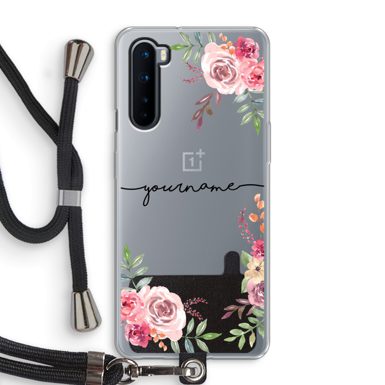 Rozen: OnePlus Nord Transparant Hoesje met koord