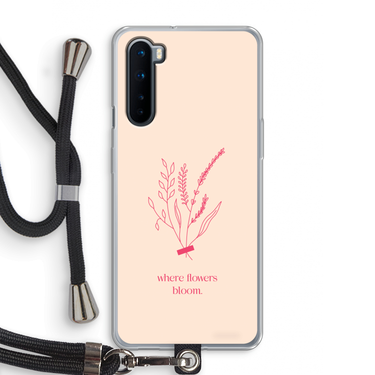 Where flowers bloom: OnePlus Nord Transparant Hoesje met koord