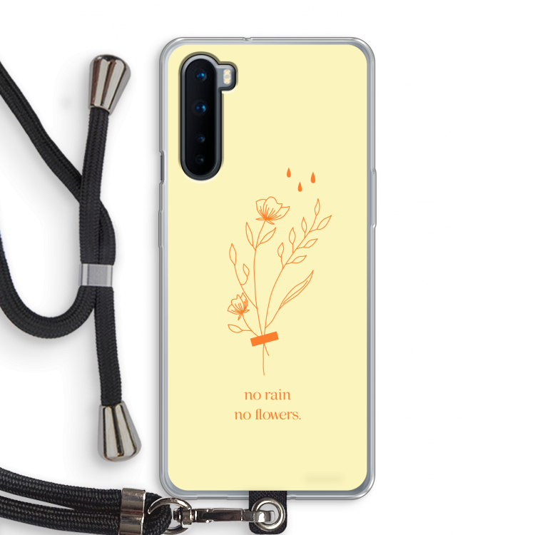 No rain no flowers: OnePlus Nord Transparant Hoesje met koord