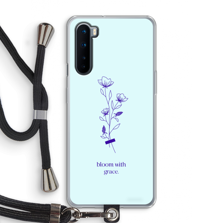 Bloom with grace: OnePlus Nord Transparant Hoesje met koord