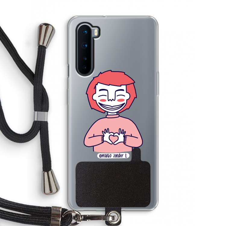 Hartje: OnePlus Nord Transparant Hoesje met koord