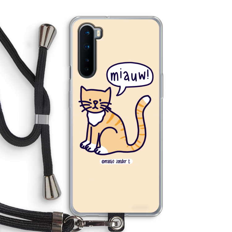 Miauw: OnePlus Nord Transparant Hoesje met koord