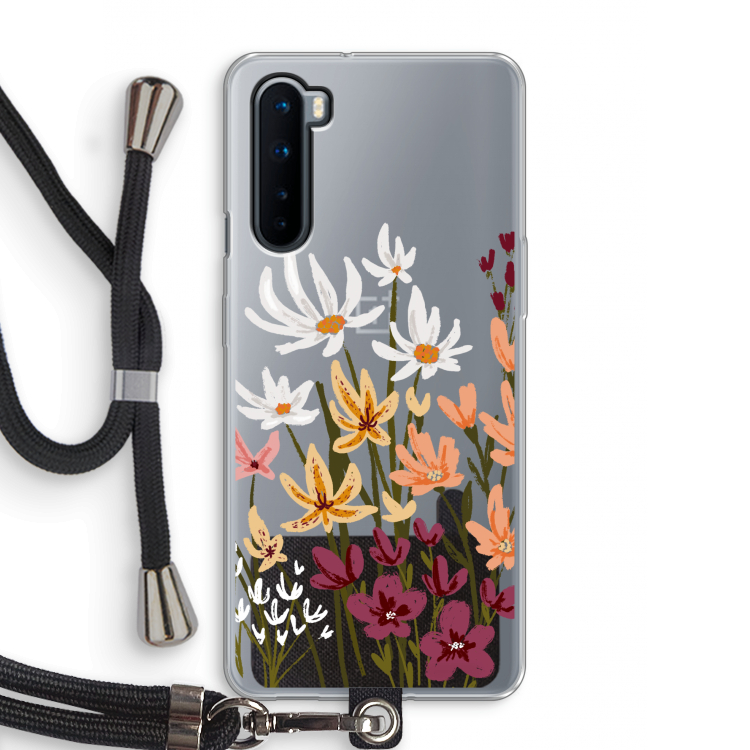 Painted wildflowers: OnePlus Nord Transparant Hoesje met koord