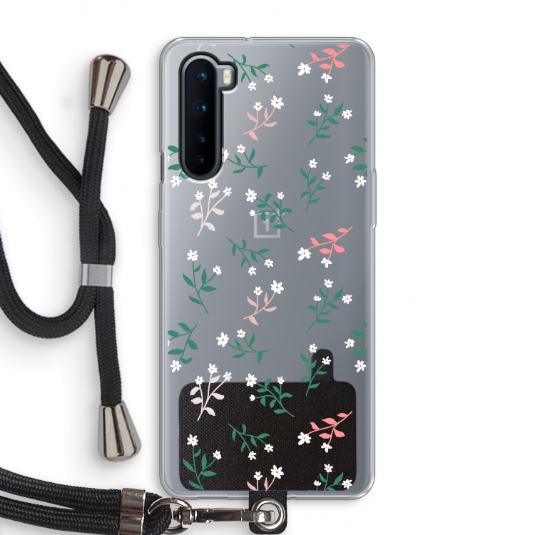 Small white flowers: OnePlus Nord Transparant Hoesje met koord