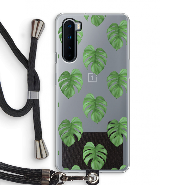Monstera leaves: OnePlus Nord Transparant Hoesje met koord
