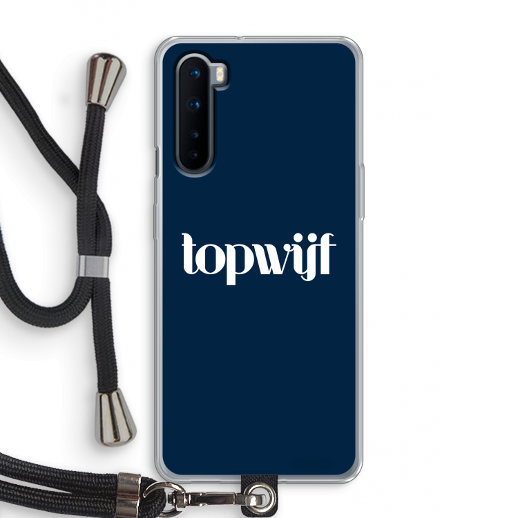 Topwijf Navy: OnePlus Nord Transparant Hoesje met koord