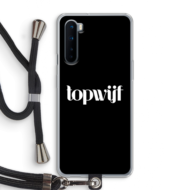 Topwijf Zwart: OnePlus Nord Transparant Hoesje met koord