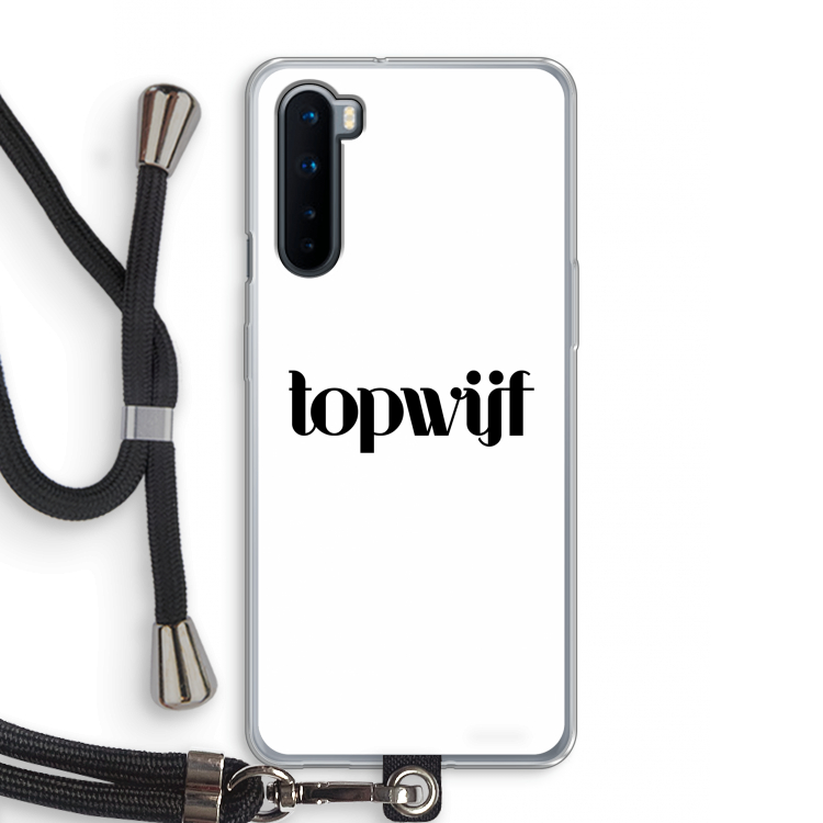 Topwijf Wit: OnePlus Nord Transparant Hoesje met koord