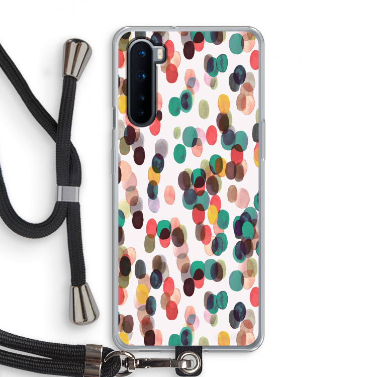 Tropical Dots: OnePlus Nord Transparant Hoesje met koord