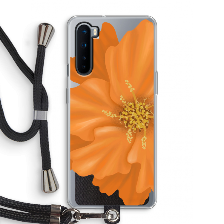 Orange Ellila flower: OnePlus Nord Transparant Hoesje met koord